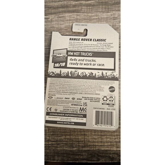 Hot Wheels HW Hot Trucks Range Rover Classic -- ITEM #3242 - Picture 2 of 2